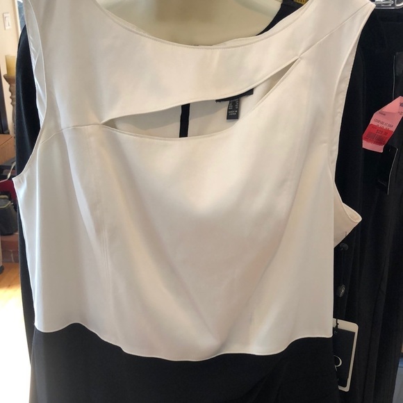 Adrianna Papell size 12 cream white & black dress with cut out at neck NWT - Picture 6 of 16